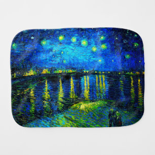 Starry Night Over the Rhone by Vincent Van Gogh Baby Burp Cloth