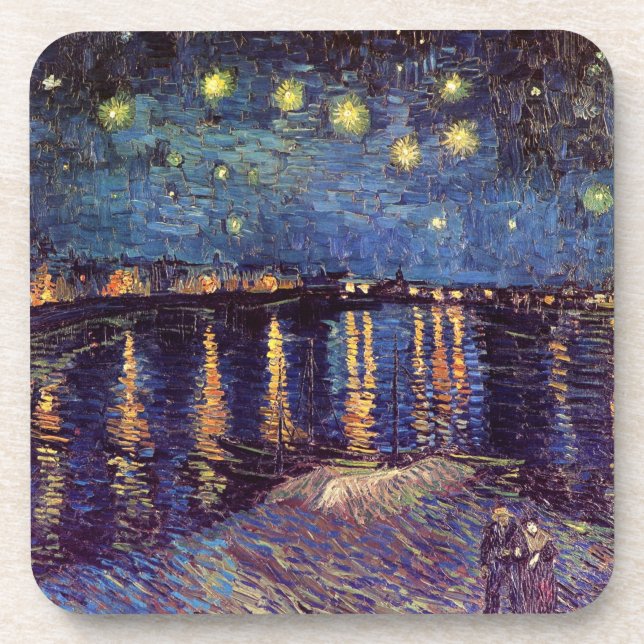 Starry Night Over the Rhone by Vincent van Gogh Beverage Coaster (Front)