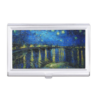 Starry Night Over the Rhone by Vincent Van Gogh Business Card Case