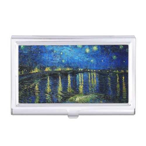 Starry Night Over the Rhone by Vincent Van Gogh Business Card Case