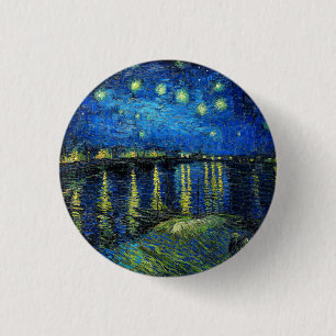 Starry Night Over the Rhone by Vincent Van Gogh Button