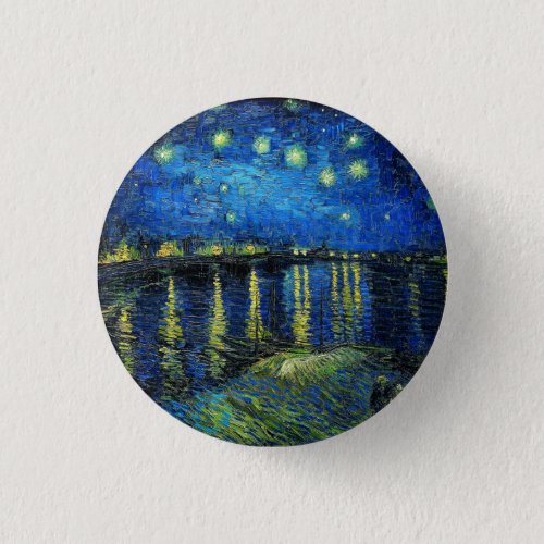 Starry Night Over the Rhone by Vincent Van Gogh Button