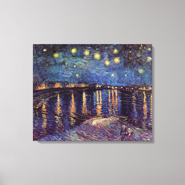 Starry night over the Rhone by Vincent van Gogh Canvas Print (Front)