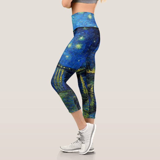 Starry Night Over the Rhone by Vincent Van Gogh Capri Leggings (Left)