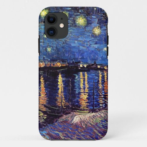 Starry Night over the Rhone by Vincent van Gogh iPhone 11 Case