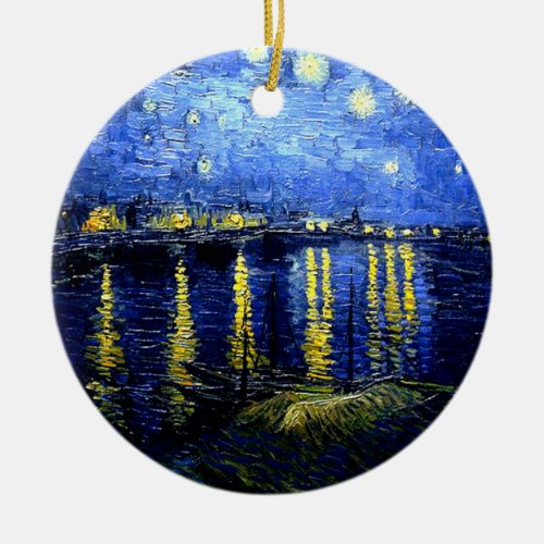 Starry Night over the Rhone by Vincent van Gogh Ceramic Ornament