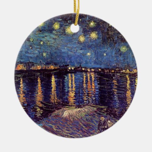 Starry Night Over the Rhone by Vincent van Gogh Ceramic Ornament