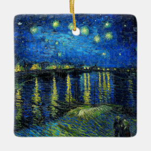 Starry Night Over the Rhone by Vincent Van Gogh Ceramic Ornament