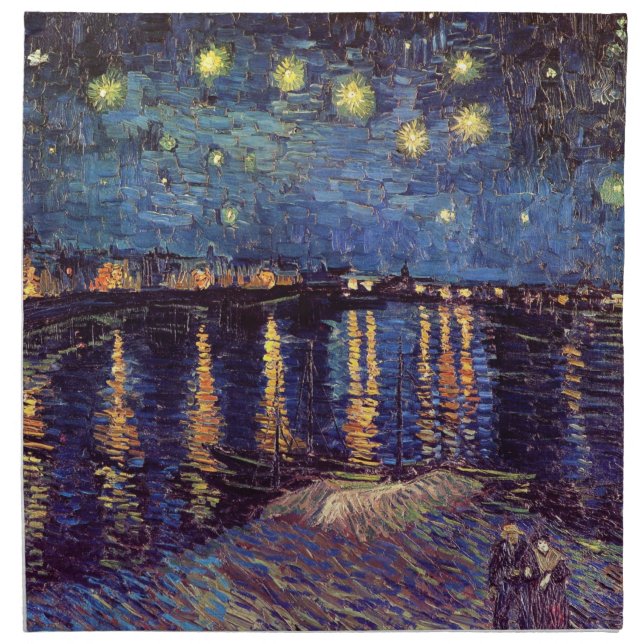 Starry Night Over the Rhone by Vincent van Gogh Cloth Napkin (Front)