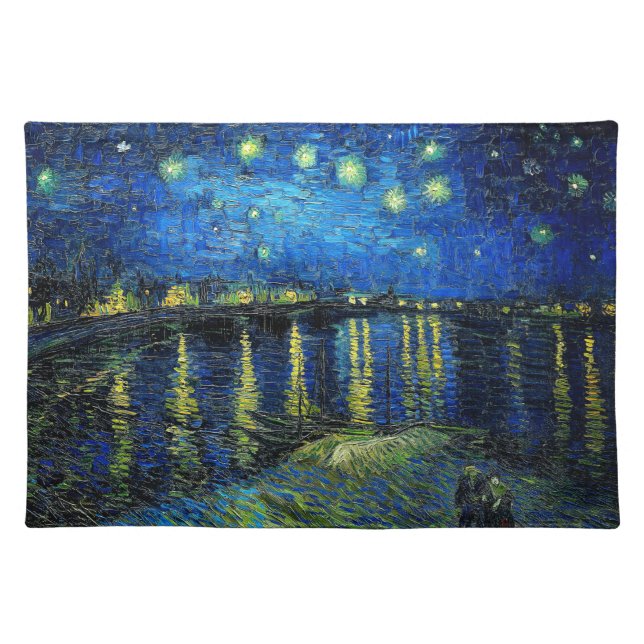 Starry Night Over the Rhone by Vincent Van Gogh Cloth Placemat (Front)