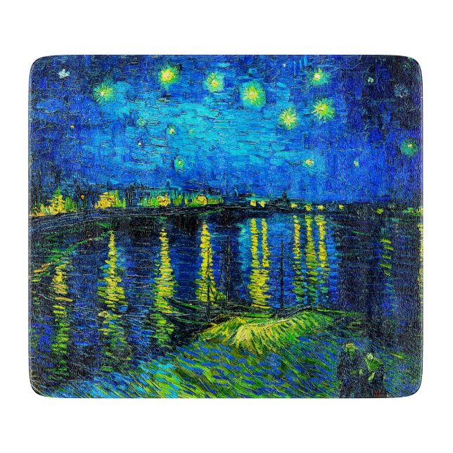 Starry Night Over the Rhone by Vincent Van Gogh Cutting Board (Front)