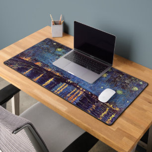 Starry Night Over the Rhone by Vincent van Gogh Desk Mat