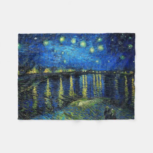 Starry Night Over the Rhone by Vincent Van Gogh Fleece Blanket