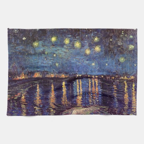 Starry Night Over the Rhone by Vincent van Gogh Kitchen Towel