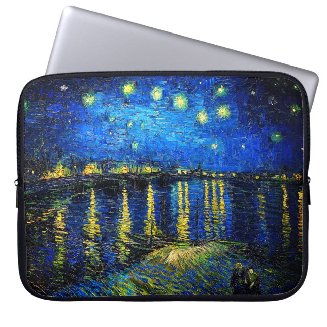 Starry Night Over the Rhone by Vincent Van Gogh Laptop Sleeve (Front)