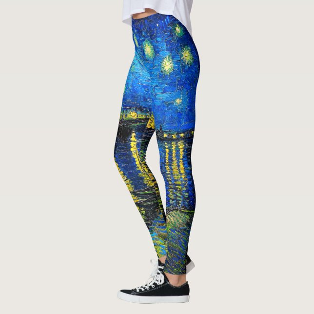 Starry Night Over the Rhone by Vincent Van Gogh Leggings (Left)