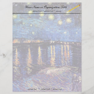 Starry Night over the Rhone, by Vincent van Gogh. Letterhead