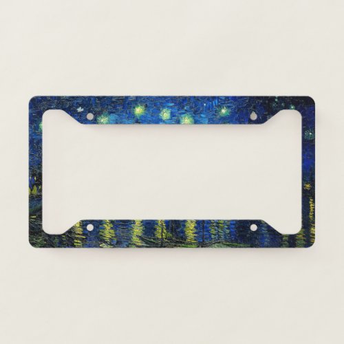 Starry Night Over the Rhone by Vincent Van Gogh License Plate Frame