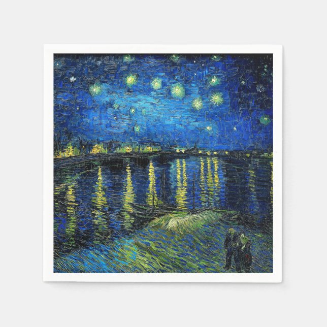 Starry Night Over the Rhone by Vincent Van Gogh Napkins (Front)