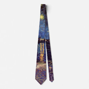 Starry Night Over the Rhone by Vincent van Gogh Neck Tie