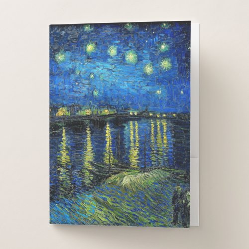 Starry Night Over the Rhone by Vincent Van Gogh Pocket Folder