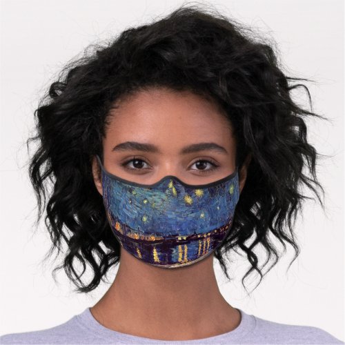 Starry Night Over the Rhone by Vincent van Gogh Premium Face Mask