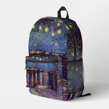 Starry Night Over The Rhone By Vincent Van Gogh Printed Backpack by VanGogh_Gallery at Zazzle