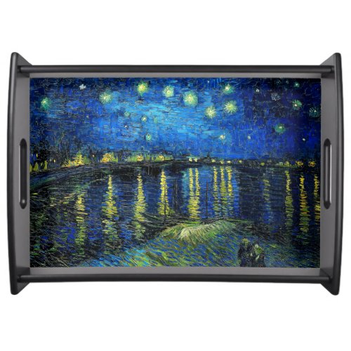 Starry Night Over the Rhone by Vincent Van Gogh Serving Tray