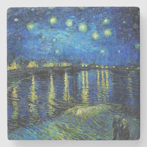 Starry Night Over the Rhone by Vincent Van Gogh Stone Coaster