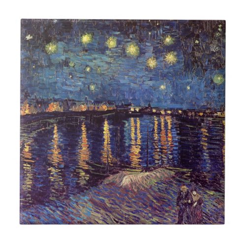 Starry Night Over the Rhone by Vincent van Gogh Tile