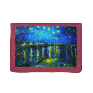 Starry Night Over the Rhone by Vincent Van Gogh Trifold Wallet