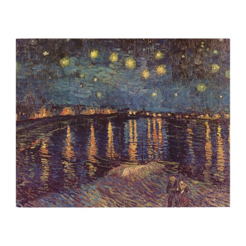 Starry Night Over the Rhone by Vincent van Gogh Wood Wall Art