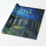 Starry Night Over the Rhone by Vincent Van Gogh Wrapping Paper<br><div class="desc">Starry Night Over the Rhone by Vincent Van Gogh. This is an old masterpiece from the dutch master painter Vincent Van Gogh. This fine painting has beautiful,  vibrant,  saturated color. Vincent Van Gogh was a dutch post impressionist painter. This painting was painted on the banks of Rhone in France.</div>