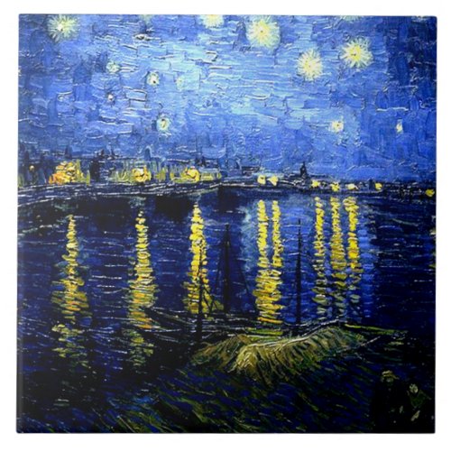 Starry Night over the Rhone Ceramic Tile