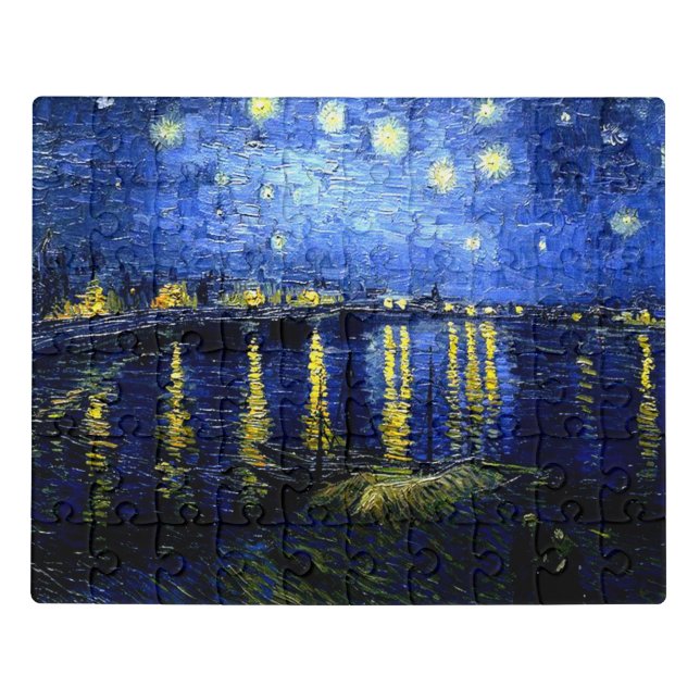 Starry Night over the Rhone, famous painting Jigsaw Puzzle (Puzzle Horizontal)