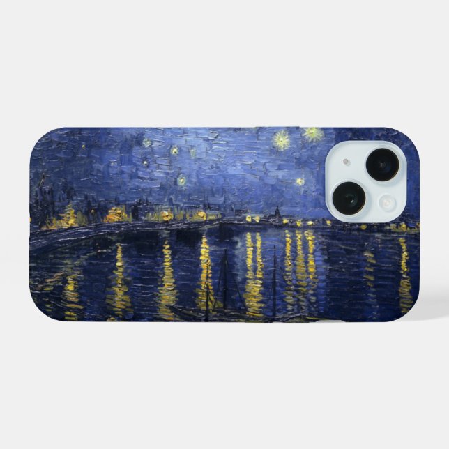 Starry Night Over the Rhone Iphone Case (Back Horizontal)