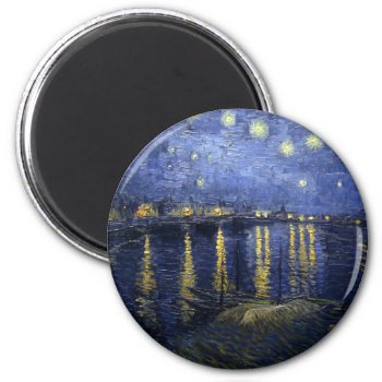 Starry Night Over The Rhône Magnet by vintage_gift_shop at Zazzle
