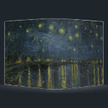 Starry Night Over the Rhône, oil painting Van Gogh 3 Ring Binder<br><div class="desc">Vincent Van Gogh, September 1888 oil on canvas modern art post-impressionist nighttime landscape painting depicting a deep blue starry night sky over the Rhône River, in Arles France it was painted on the quay on the eastern side of the river, by the light from a gas lamp, en plein air...</div>