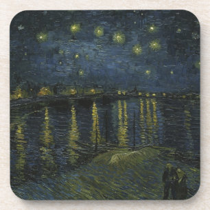 Starry Night Over the Rhône, oil painting Van Gogh Beverage Coaster