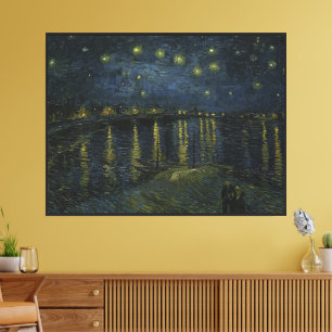 Starry Night Over the Rhône, oil painting Van Gogh Canvas Print