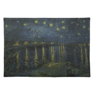Starry Night Over the Rhône, oil painting Van Gogh Cloth Placemat