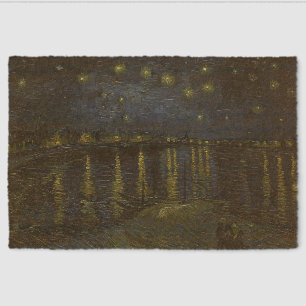 Starry Night Over the Rhône, oil painting Van Gogh Fiber Doormat