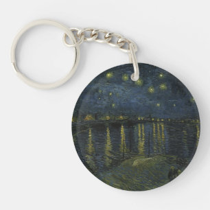 Starry Night Over the Rhône, oil painting Van Gogh Keychain