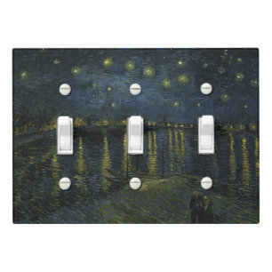 Starry Night Over the Rhône, oil painting Van Gogh Light Switch Cover