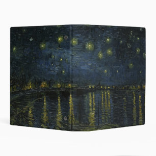 Starry Night Over the Rhône, oil painting Van Gogh Mini Binder