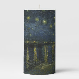 Starry Night Over the Rhône, oil painting Van Gogh Pillar Candle