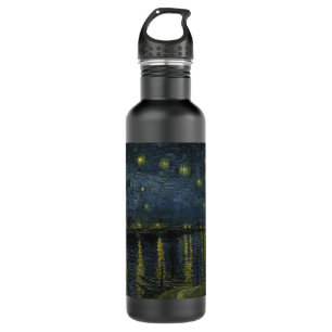 Starry Night Over the Rhône, oil painting Van Gogh Stainless Steel Water Bottle