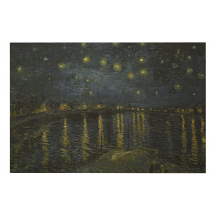 Starry Night Over the Rhône, oil painting Van Gogh Wood Wall Art