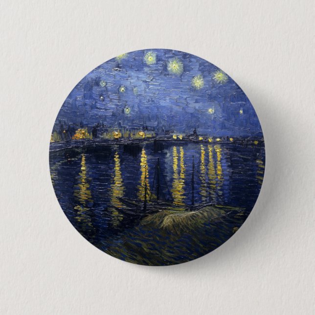 Starry Night Over the Rhône Pinback Button (Front)