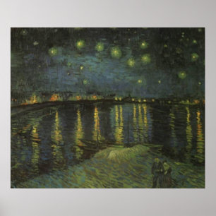 Starry Night Over the Rhone PostImpressiont Poster